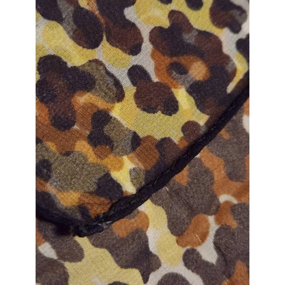 Vintage Polyester Scarf Leopard Print Green Neck Scarf - Picture 5 of 5